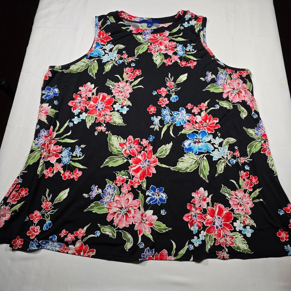 Apt. 9 Women's XL Floral Sleeveless Top Cottagecore Boho Casual